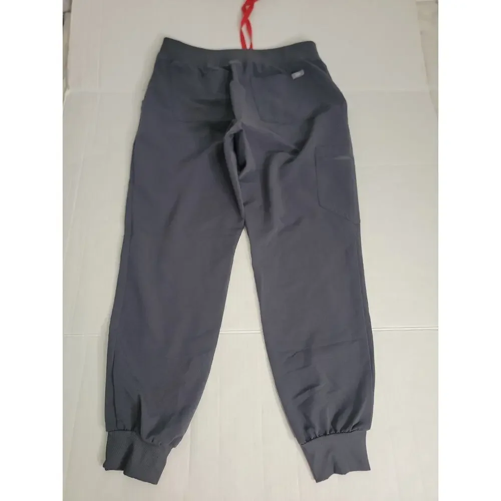 Figs Zamora Gray Joggers with Red Drawstring Sz Large Womens